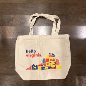 🛍️ 1 x HELLO VIRGINIA Souvenir CANVAS totes lidl reusable grocery shopping bag